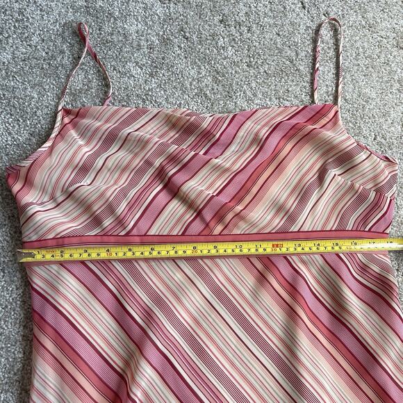 Vintage NWT Ann Taylor Loft Cowl Neck Spaghetti Strap Midi Y2K Dress Striped 14 - Picture 12 of 14